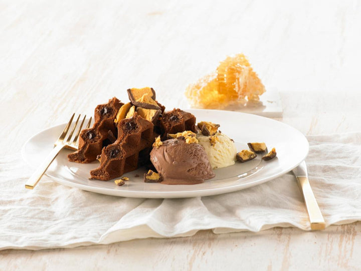 Double Chocolate Waffles with Honeycomb